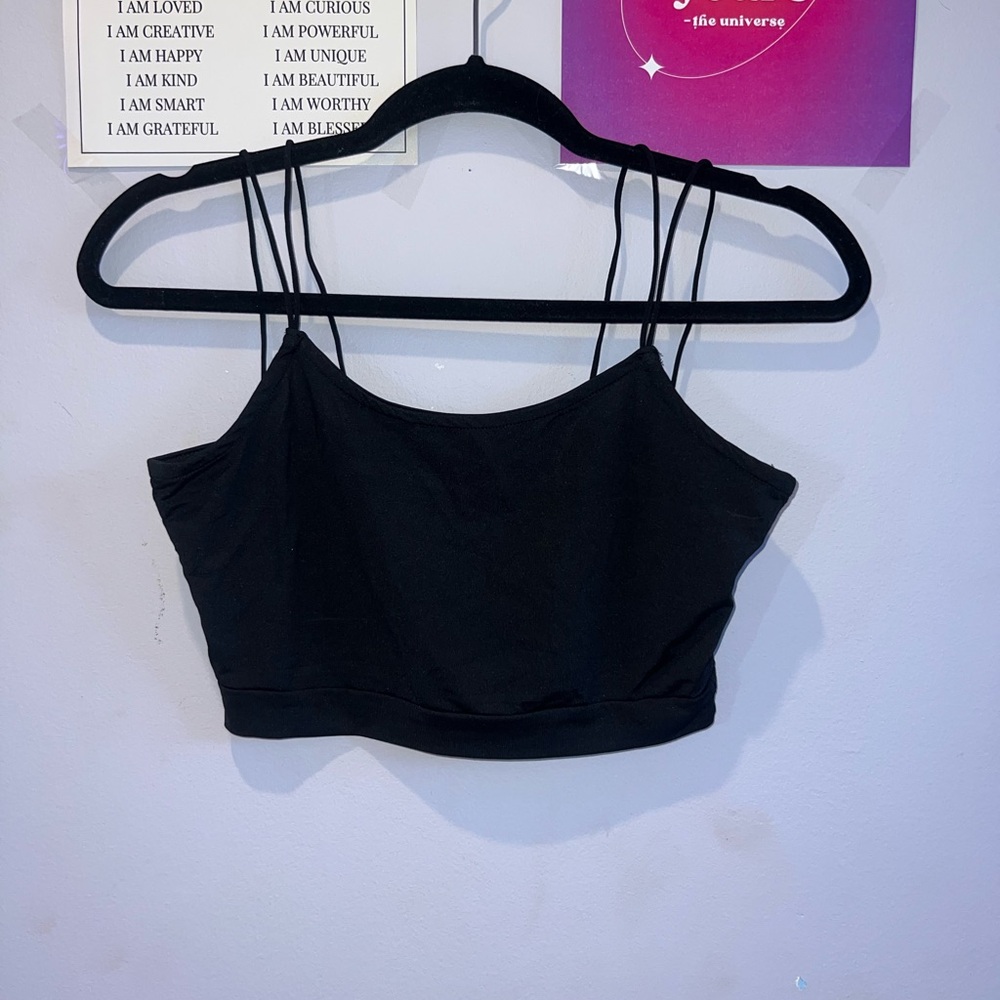 ZAFUL plain black cropped tank top